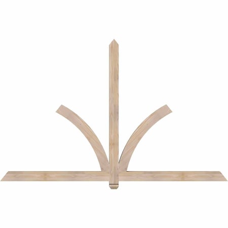 Ekena Millwork Redmond Smooth Timber Gable Bracket, Douglas Fir, 84"W x 53"H x 3 1/2"D x 3 1/2"F, 15/12 Pitch GBW084X53X0404RED00SDF